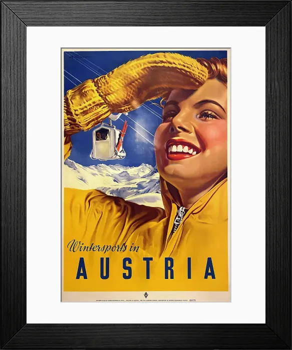 Framed Print : Poster, winter sports in Austria Framed Print : Poster, winter sports in Austria