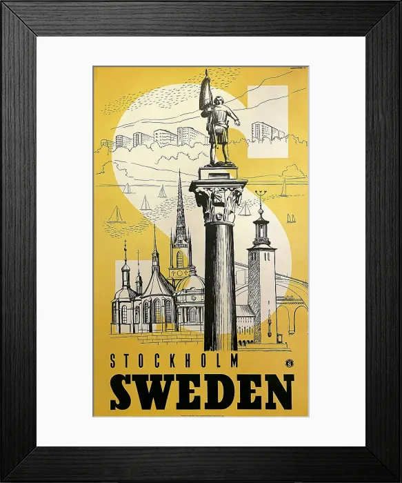 Framed Print : Poster, Stockholm, Sweden Framed Print : Poster, Stockholm, Sweden