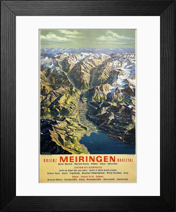 Framed Print : Poster, Meiringen, Berne, Switzerland Framed Print : Poster, Meiringen, Berne, Switzerland