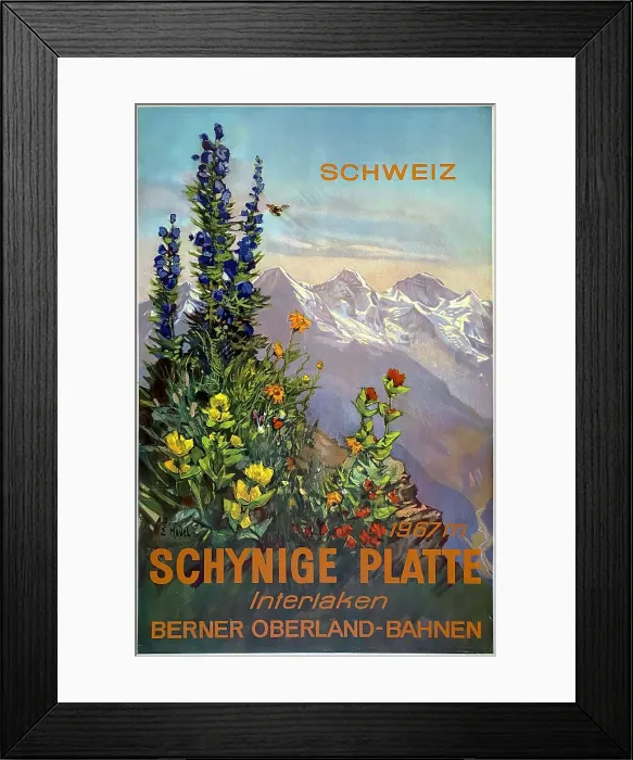 Framed Print : Poster, Interlaken, Berne, Switzerland Framed Print : Poster, Interlaken, Berne, Switzerland