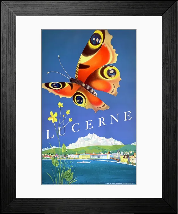 Framed Print : Poster, Lucerne, Switzerland Framed Print : Poster, Lucerne, Switzerland