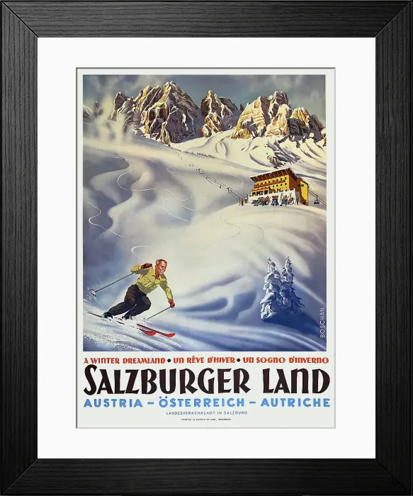 Framed Print : Poster, A Winter Dreamland, Salzburg, Austria Framed Print : Poster, A Winter Dreamland, Salzburg, Austria