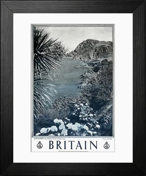 Framed Print : Poster, Ilfracombe, Devon, Britain Framed Print : Poster, Ilfracombe, Devon, Britain