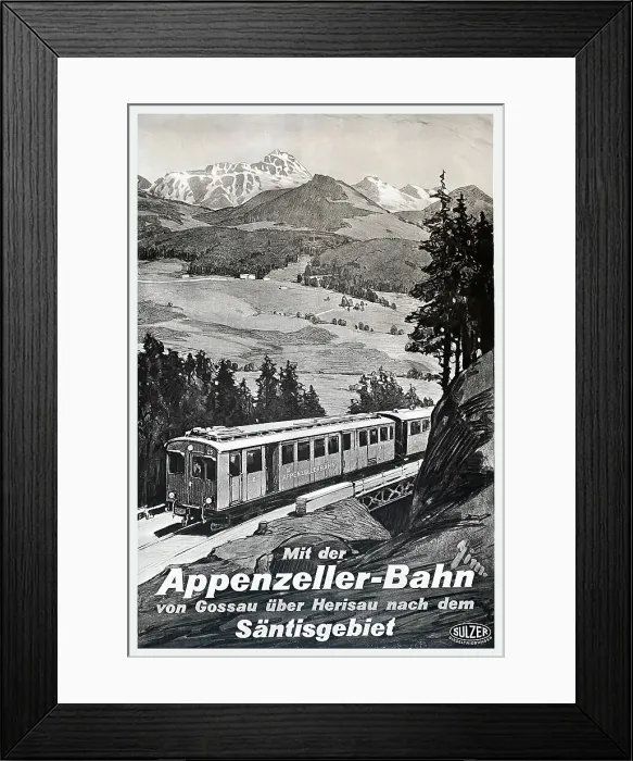 Framed Print : Poster, Appenzell railway, Switzerland Framed Print : Poster, Appenzell railway, Switzerland