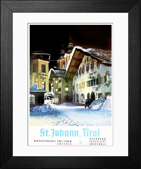 Framed Print : Poster, St Johann, Tyrol, Austria Framed Print : Poster, St Johann, Tyrol, Austria