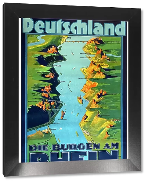 Poster, River Rhine Castles, Germany