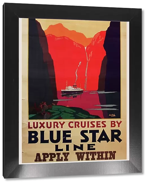 Poster, Blue Star Line Luxury Cruises to Norway