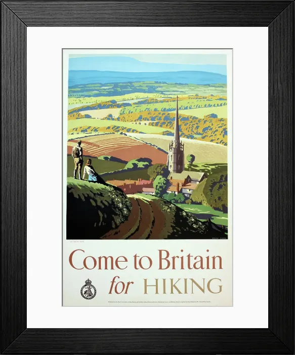 Framed Print : Poster, Come to Britain for Hiking Framed Print : Poster, Come to Britain for Hiking