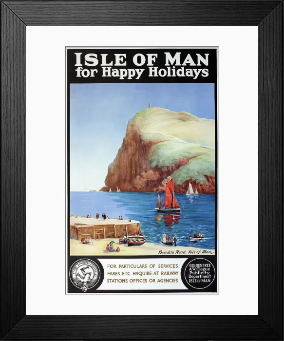 Framed Print : Poster, Isle of Man for Happy Holidays Framed Print : Poster, Isle of Man for Happy Holidays