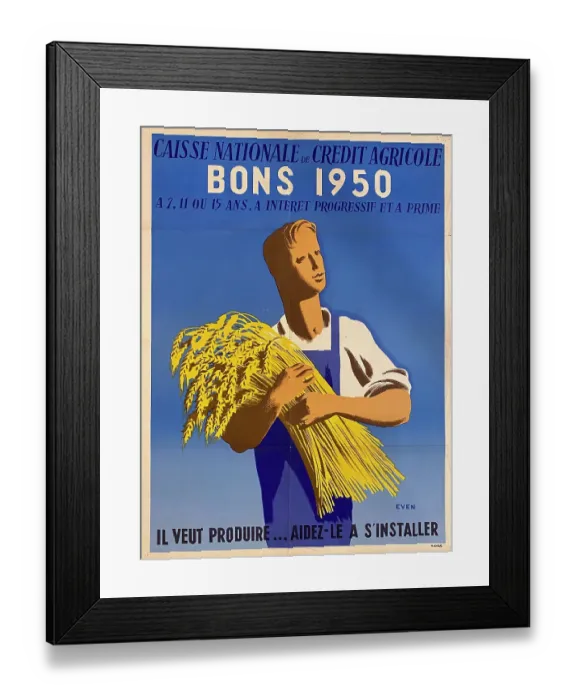 Framed Print : Poster, Credit Agricole, France Framed Print : Poster, Credit Agricole, France