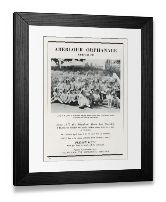 Framed Print : Aberlour Orphanage Advertisement Framed Print : Aberlour Orphanage Advertisement