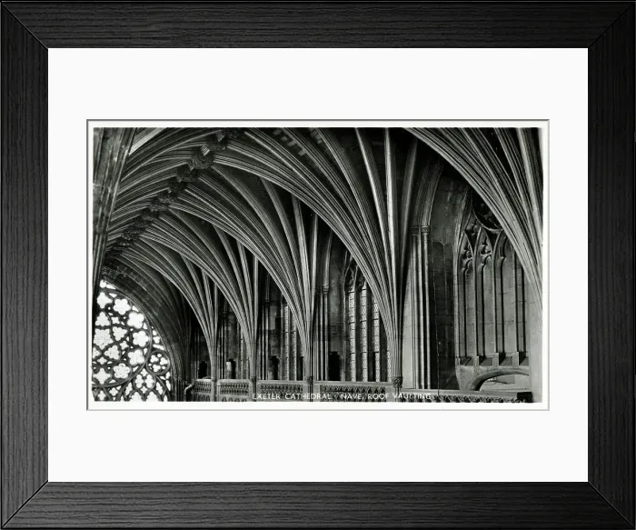 Framed Print : Nave roof vaulting at Exeter Cathedral, Devon Framed Print : Nave roof vaulting at Exeter Cathedral, Devon