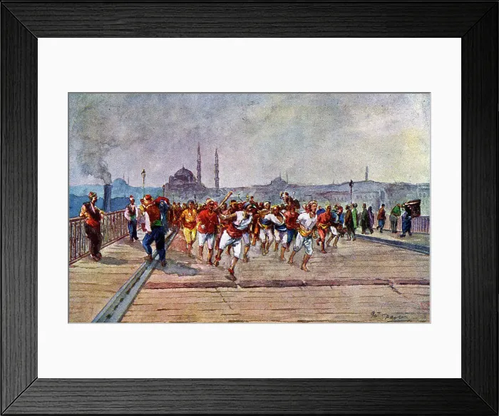 Framed Print : WW1 - First victory of the war celebrated on Galata Bridge Framed Print : WW1 - First victory of the war celebrated on Galata Bridge