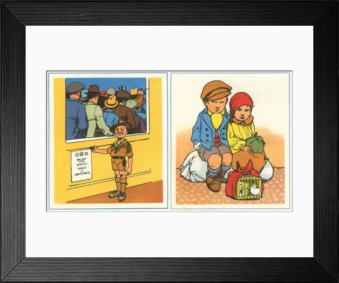 Framed Print : WW2 British Forces Enlistment Queue And Refugees Framed Print : WW2 British Forces Enlistment Queue And Refugees