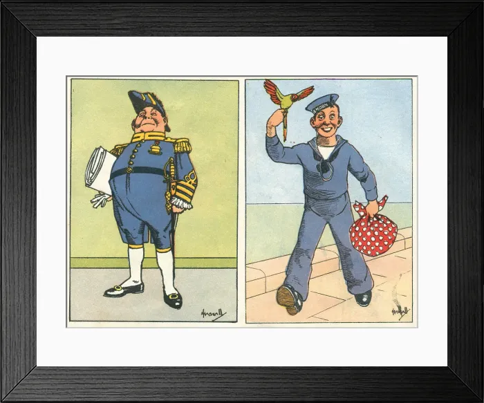 Framed Print : Naval Military Man And Jolly Jack Framed Print : Naval Military Man And Jolly Jack