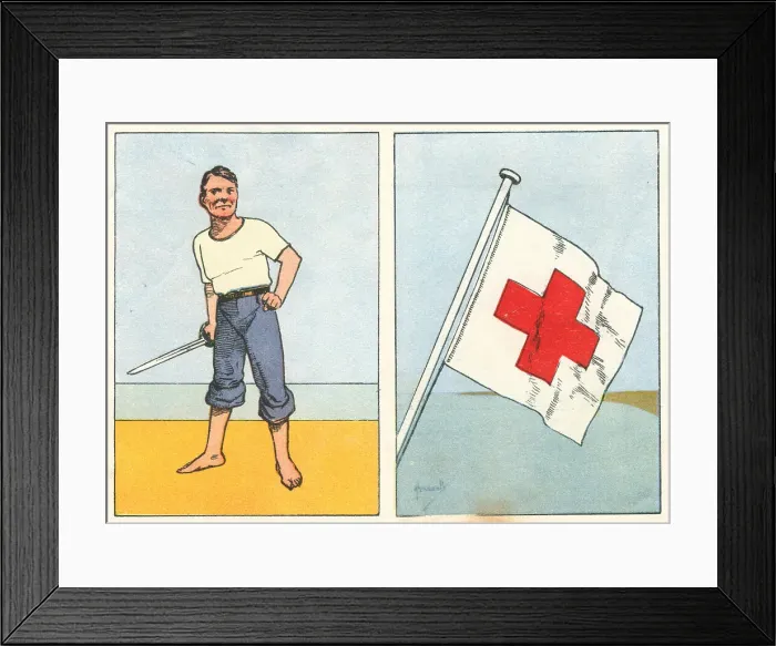 Framed Print : WW2 Warrior Sailor And Red Cross Flag Framed Print : WW2 Warrior Sailor And Red Cross Flag