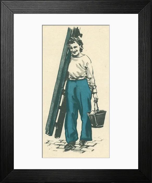 Framed Print : WW2 Home Front Window Cleaner Framed Print : WW2 Home Front Window Cleaner