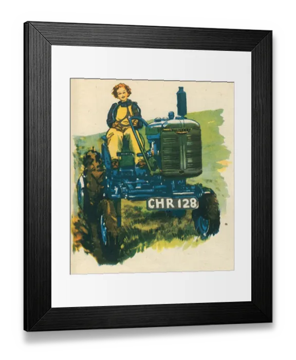Framed Print : WW2, Women's Land Army Tractor Driver Framed Print : WW2, Women's Land Army Tractor Driver