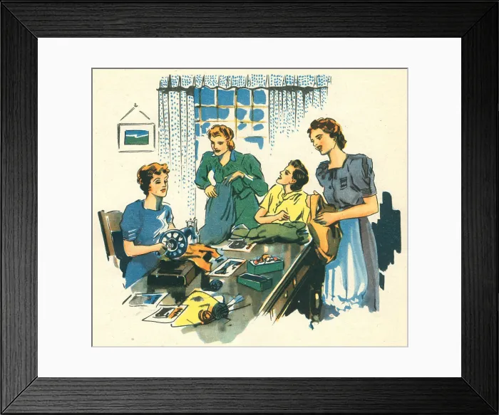 Framed Print : WW2 Women Sewing Framed Print : WW2 Women Sewing