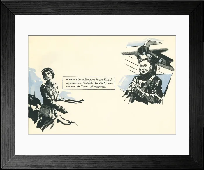 Framed Print : W. A. A. F. And Air Cadet, WW2 Framed Print : W. A. A. F. And Air Cadet, WW2