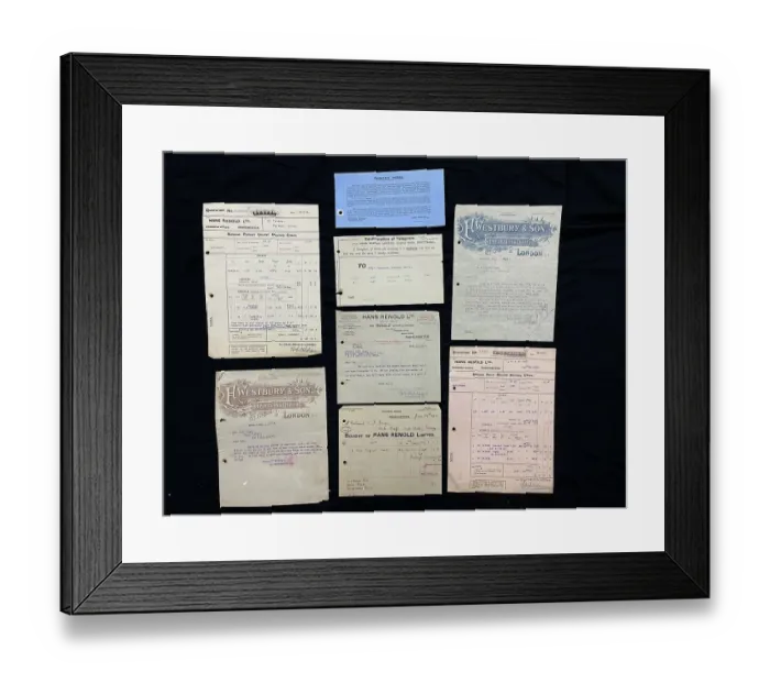 Framed Print : Invoices and quotations for aircraft parts, Cody Archive Framed Print : Invoices and quotations for aircraft parts, Cody Archive