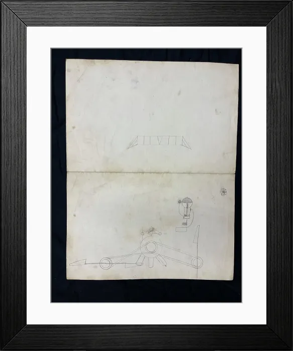 Framed Print : Original pencil design of biplanes, Samuel Cody Archive Framed Print : Original pencil design of biplanes, Samuel Cody Archive