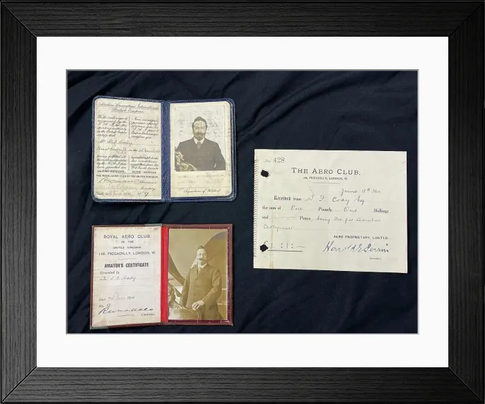 Framed Print : Samuel Cody assorted memorabilia Framed Print : Samuel Cody assorted memorabilia