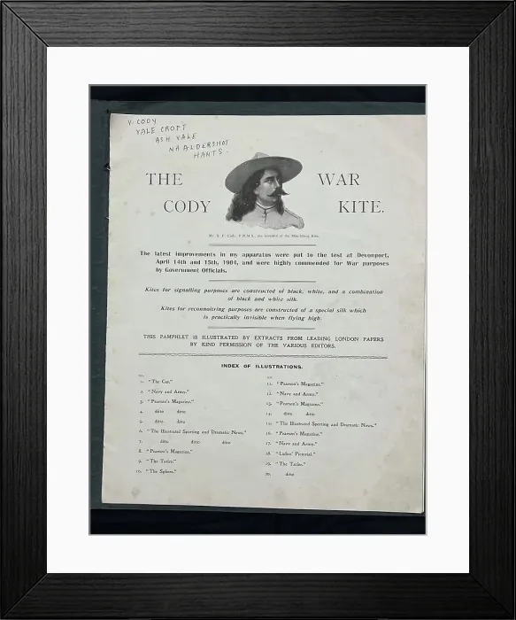 Framed Print : Promotional material, The Cody War Kite Framed Print : Promotional material, The Cody War Kite