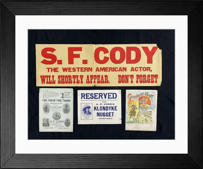Framed Print : Samuel Cody assorted memorabilia, Wild West days Framed Print : Samuel Cody assorted memorabilia, Wild West days