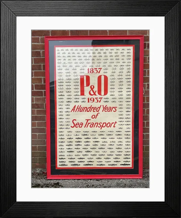 Framed Print : P&O poster, A Hundred Years of Sea Transport Framed Print : P&O poster, A Hundred Years of Sea Transport