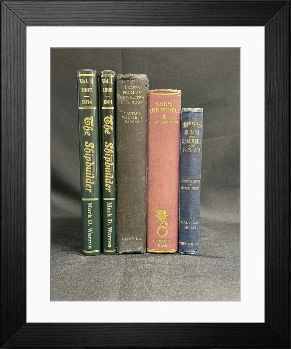 Framed Print : Set of books on steamships and ocean liners Framed Print : Set of books on steamships and ocean liners