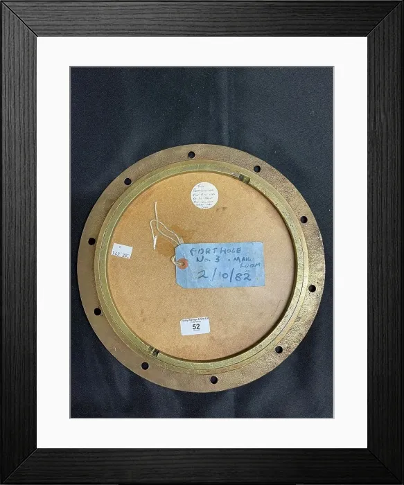 Framed Print : RMS Lusitania, brass porthole recovered from wreck Framed Print : RMS Lusitania, brass porthole recovered from wreck