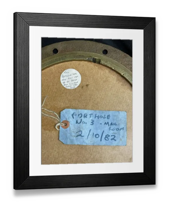 Framed Print : RMS Lusitania, brass porthole recovered from wreck Framed Print : RMS Lusitania, brass porthole recovered from wreck