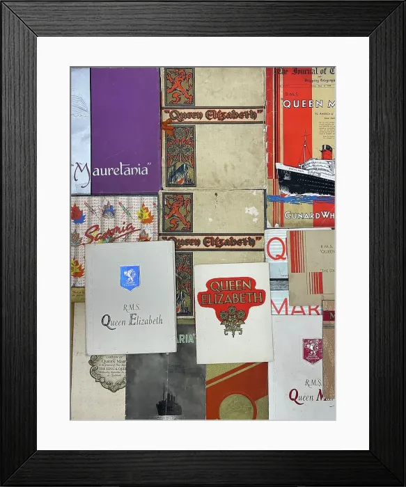 Framed Print : Cunard Line, QE2, Queen Mary, Mauretania memorabilia Framed Print : Cunard Line, QE2, Queen Mary, Mauretania memorabilia