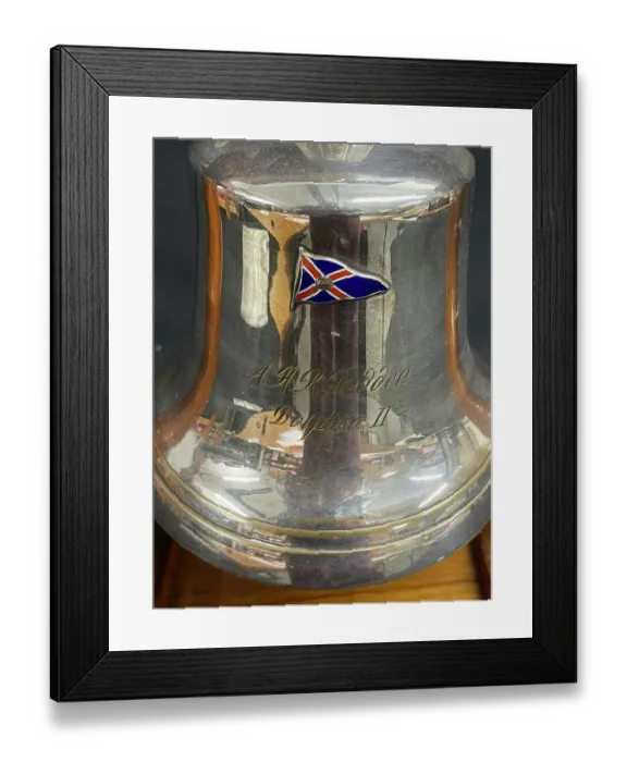 Framed Print : Ship's bell trophy won in 1934 in motor yacht race (bell) Framed Print : Ship's bell trophy won in 1934 in motor yacht race (bell)