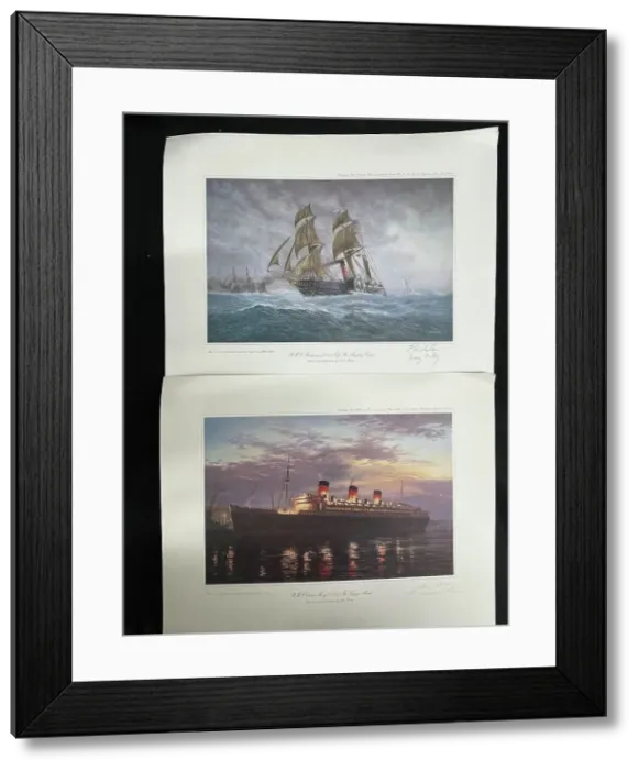 Framed Print : Two limited edition prints of Cunard liners Framed Print : Two limited edition prints of Cunard liners