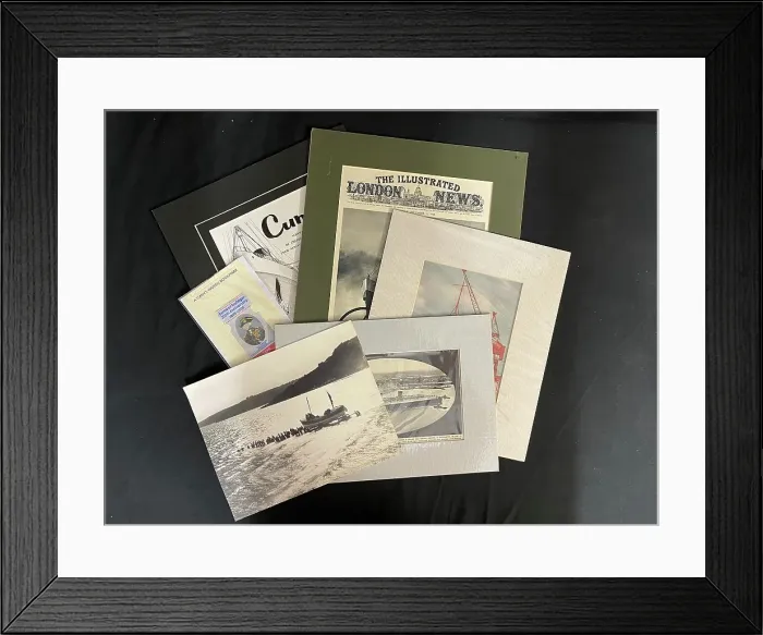 Framed Print : Cunard Line memorabilia, mostly relating to RMS Queen Mary Framed Print : Cunard Line memorabilia, mostly relating to RMS Queen Mary