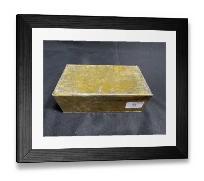 Framed Print : RMS Queen Mary, lifeboat emergency ration tin Framed Print : RMS Queen Mary, lifeboat emergency ration tin