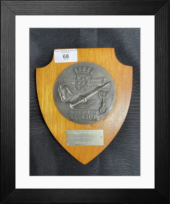 Framed Print : Port of Funchal Medallion presented to QE2 Framed Print : Port of Funchal Medallion presented to QE2
