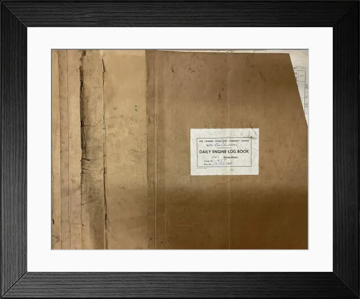 Framed Print : Cunard Line, QE2, Daily Engine Log Book Framed Print : Cunard Line, QE2, Daily Engine Log Book