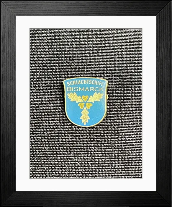 Framed Print : Schlachtschiff Bismarck lapel badge, German battleship, WW2 Framed Print : Schlachtschiff Bismarck lapel badge, German battleship, WW2
