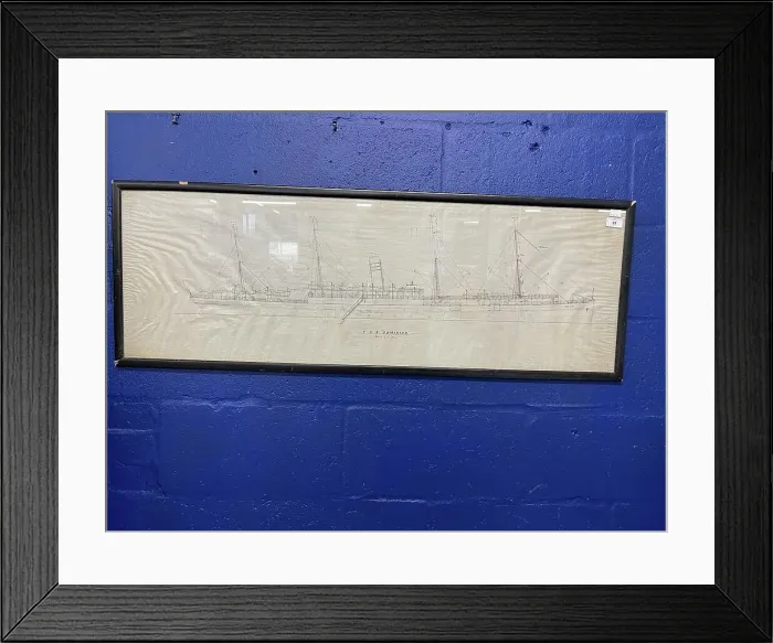 Framed Print : Harland and Wolff, scale profile drawing of TSS Dominion Framed Print : Harland and Wolff, scale profile drawing of TSS Dominion