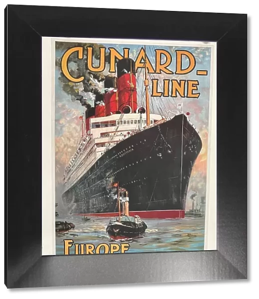Poster, Cunard Line, Europe America on the Aquitania