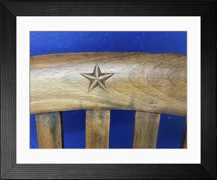Framed Print : White Star Line, steamer chair (incised detail) Framed Print : White Star Line, steamer chair (incised detail)
