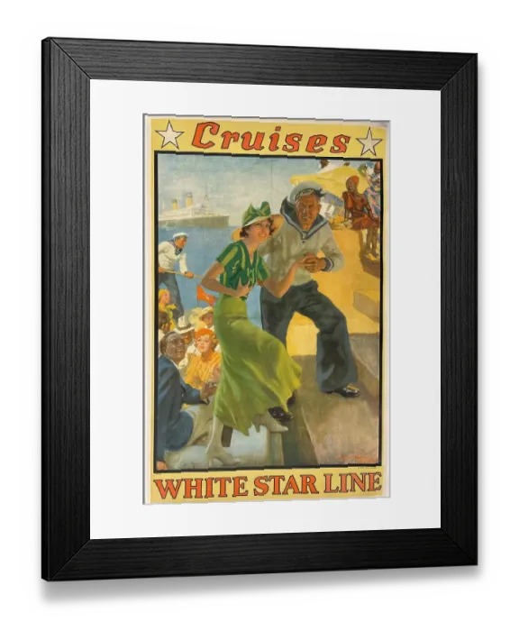 Framed Print : Poster, Cruises, White Star Line Framed Print : Poster, Cruises, White Star Line