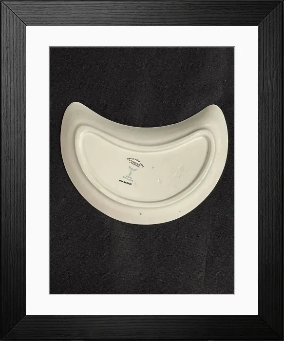 Framed Print : White Star Line, Stonier OSNC crescent dish (back) Framed Print : White Star Line, Stonier OSNC crescent dish (back)