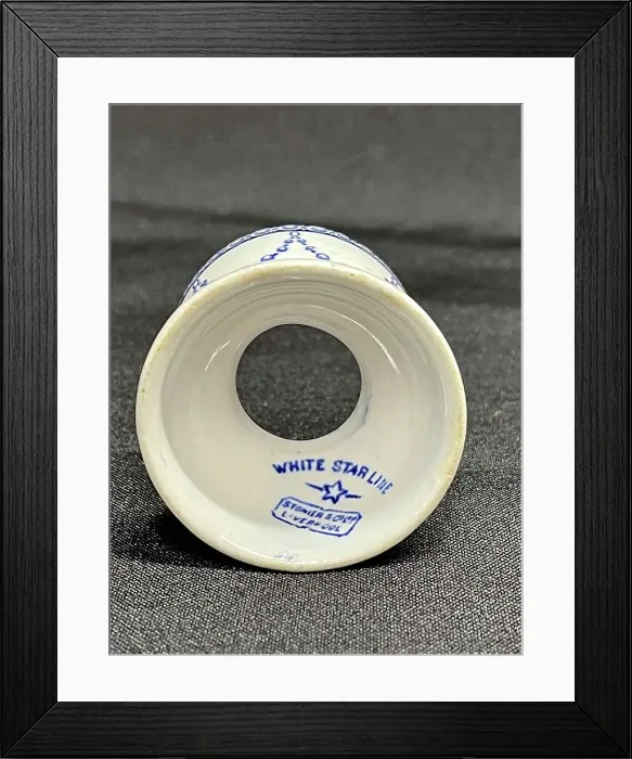 Framed Print : White Star Line, Stonier OSNC Bradford egg cup (base) Framed Print : White Star Line, Stonier OSNC Bradford egg cup (base)