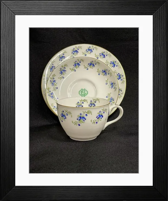 Framed Print : White Star Line, Stonier OSNC teacup, saucer and side plate Framed Print : White Star Line, Stonier OSNC teacup, saucer and side plate