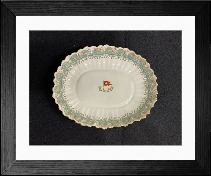 Framed Print : White Star Line, Gothic arch oval ceramic fruit bowl Framed Print : White Star Line, Gothic arch oval ceramic fruit bowl