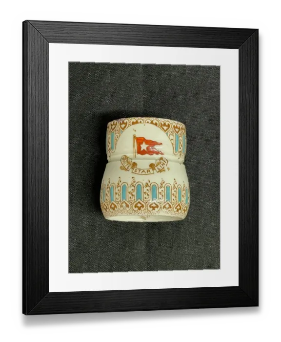 Framed Print : White Star Line, Stonier Wisteria pattern egg cup Framed Print : White Star Line, Stonier Wisteria pattern egg cup